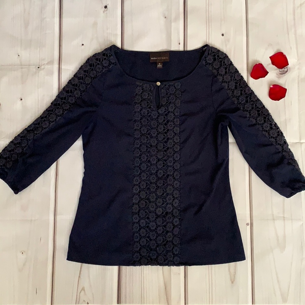 Dana Buchman Navy Blouse